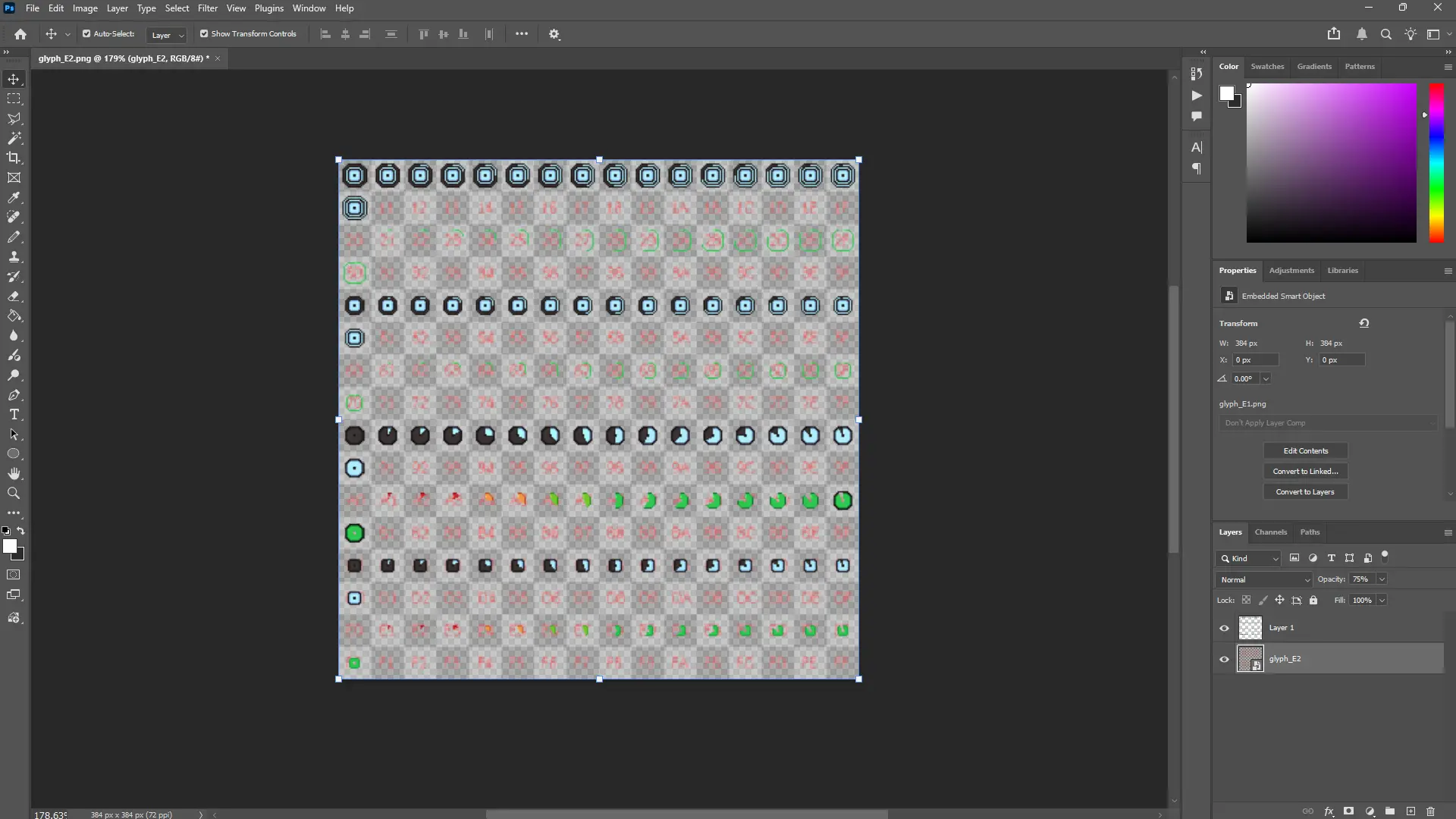 Sprite sheet containing stamina wheel glyph frames used for depletion and delta states