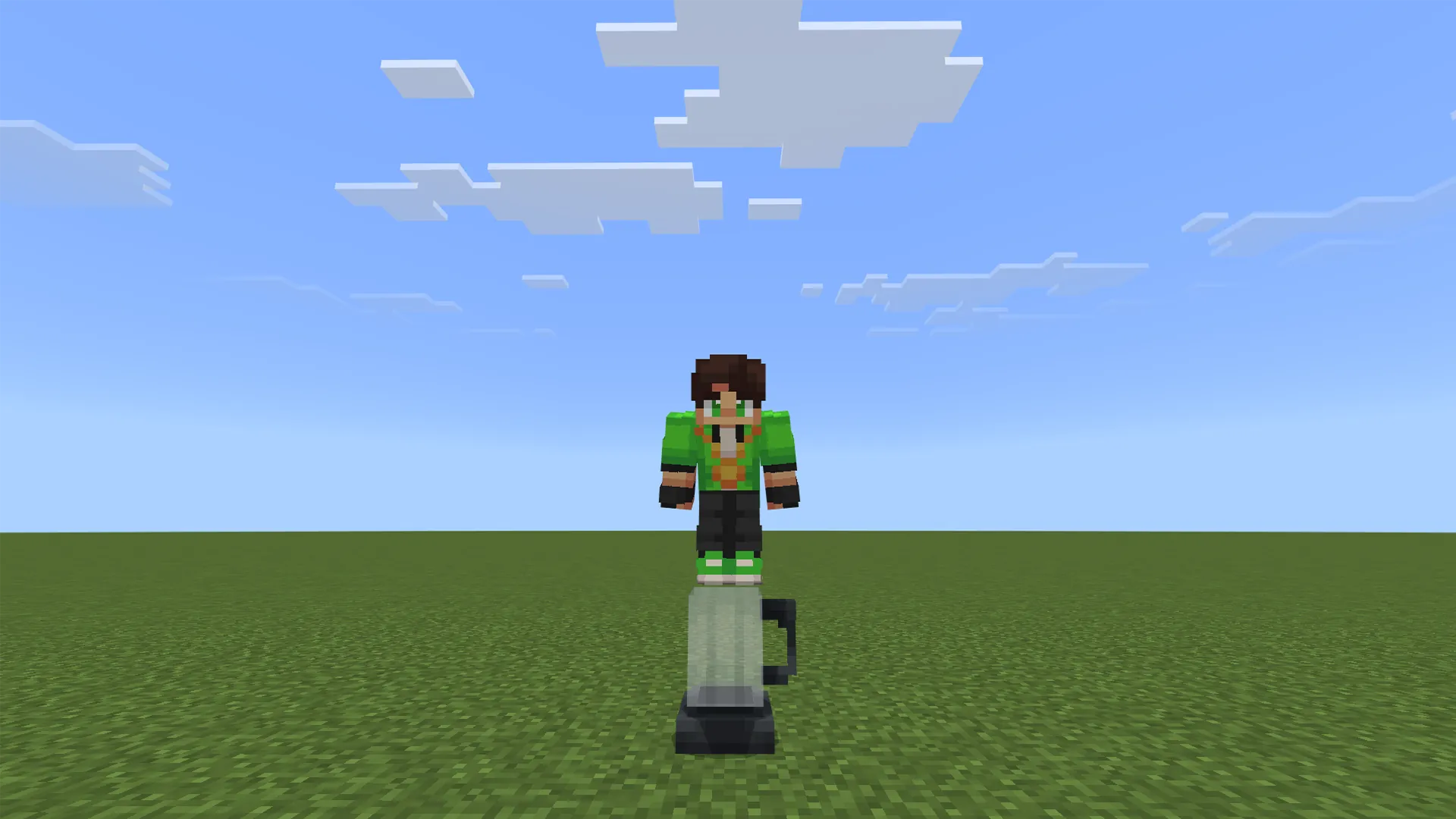 Player standing on top of the blender